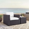HomeStock Biscayne Outdoor Wicker Armchair White/Brown - 3 of 4