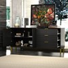 FUFU&GAGA Black Large Storage Cabinet 3 Drawer Cabinet Buffet Sideboard - 4 of 4