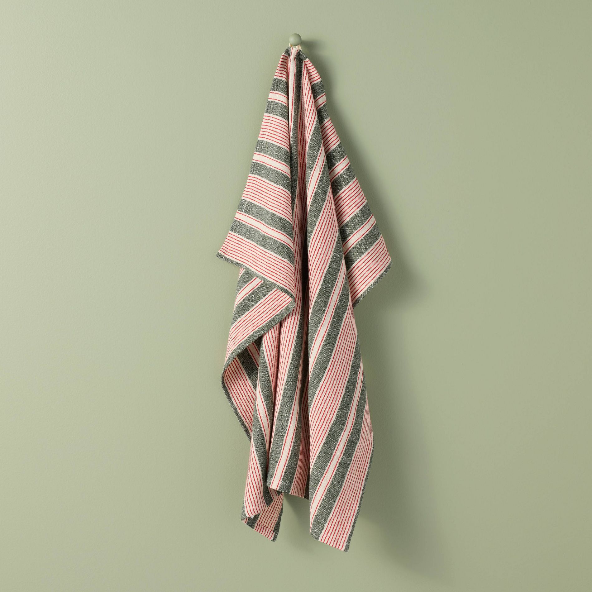 Stripe Flour Sack Christmas Red/Green - Hearth & Hand™ with Magnolia