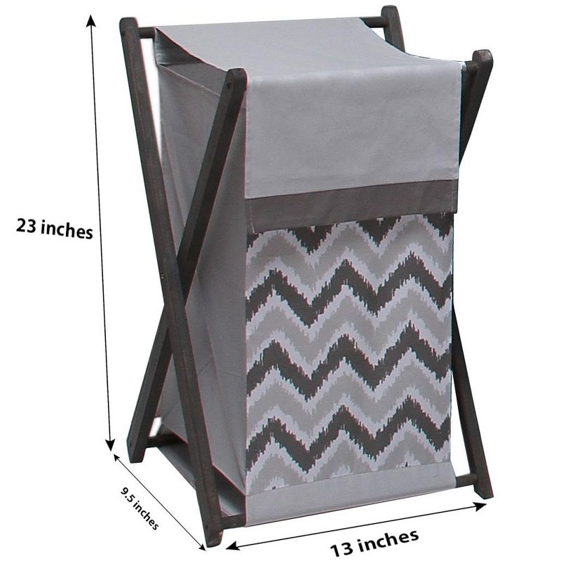 Bacati - MixNMatch Gray Laundry Hamper with Wooden Frame, 2 of 5