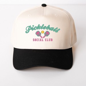 Simply Sage Market Embroidered Pickleball Social Club Canvas Trucker Hat - Adult - Black - 1 of 3