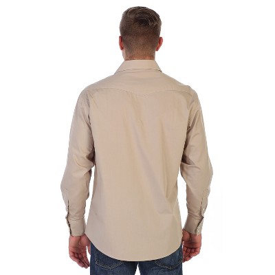 Gioberti Men's Solid Long Sleeve Western Shirt with Pearl Snap-on Buttons