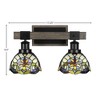 Toltec Lighting Tacoma 2 - Light Vanity in  Black/Painted Wood with 7" Earth Star Art Glass Shade - 2 of 2
