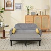ORRD Ivory corduroy love seat soaf livingroom day bed recliner with storage pocket USB charger - 2 of 4