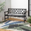 Sloane 3-Seat Ogee Diamond-Back Acacia Wood Outdoor Garden Patio Bench - JONATHAN Y - 2 of 4