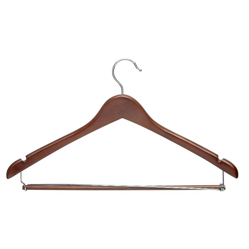 Honey-Can-Do 6pk Contoured Cherry Wood Suit Hangers, 2 of 4