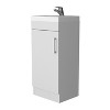 NicBex Bathroom Vanity with Top Sink,Modern Bathroom Sink Vanity with Single Door Cabinet and Metal Handle,13" Bathroom Sink Cabinet,Black/White - 2 of 4