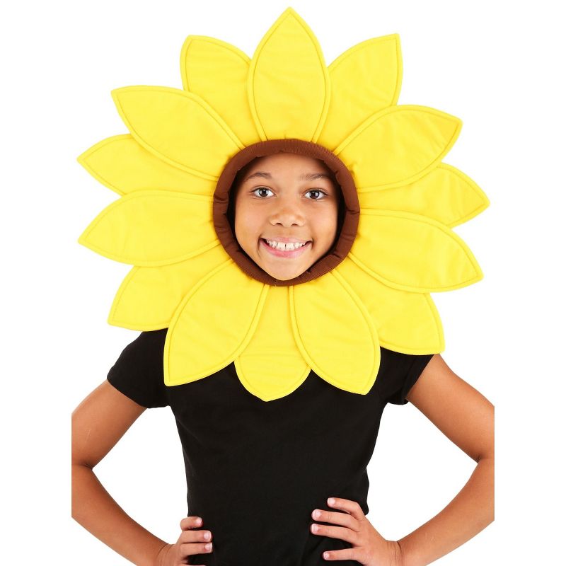 HalloweenCostumes.com    Deluxe Sunny Sunflower Hood, Brown/Yellow, 1 of 4