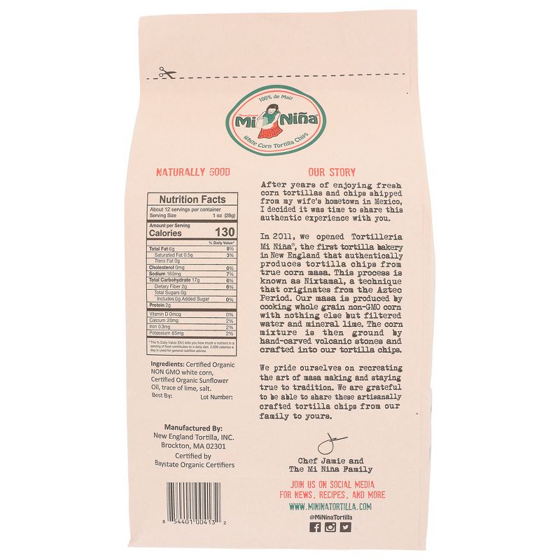 Mi Nina Sea Salt White Corn Tortilla Chips - Case of 9/12 oz, 3 of 7
