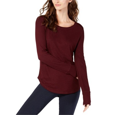 I.N.C International Concepts Womens Ribbed Basic T-Shirt, Red, X-Small