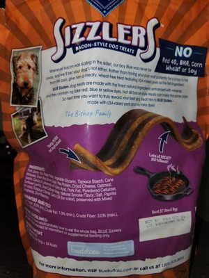 Blue sizzlers dog clearance treats