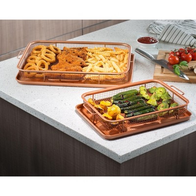 Gotham Steel Copper Nonstick Air Fryer Crisper Tray Set