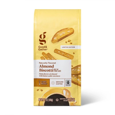 Almond Biscotti Flavored Light Roast Ground Coffee - 12oz - Good &#38; Gather&#8482;