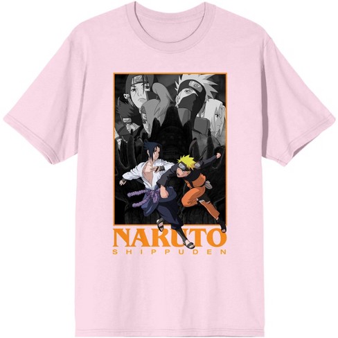 Naruto Shippuden Anime Cartoon Naruto V. Sasuke Pink Tee - L : Target