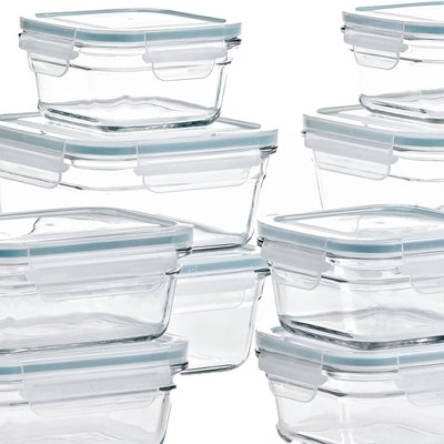 Glasslock 24-Piece Clear Glass Food Storage Container Set with Lids