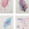 Unique Bargains Luminous Wings Feathers Pattern Fake Tattoos Fluorescent Blue 4 Pcs - 3 of 4