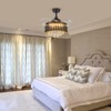 Ludomide 36" Luxury Chandelier with Fan Black Gold Retractable Invisible Ceiling Fans Crystal Ceiling Fan with Light and Remote - 2 of 4