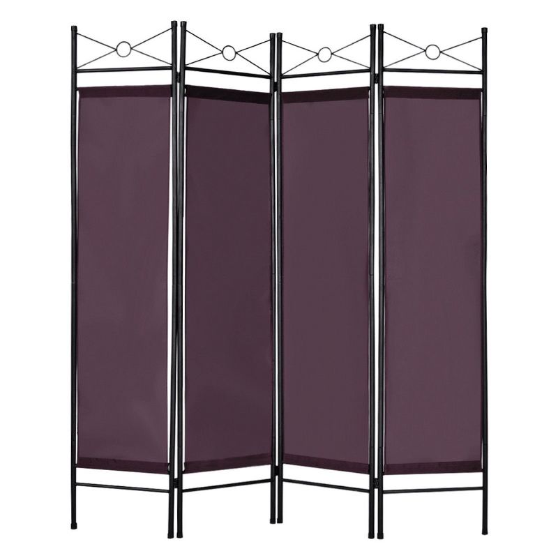 Costway 4 Panel Room Divider Privacy Screen Home Office Fabric Metal Frame, 1 of 11