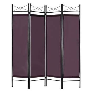 Costway 4 Panel Room Divider Privacy Screen Home Office Fabric Metal Frame