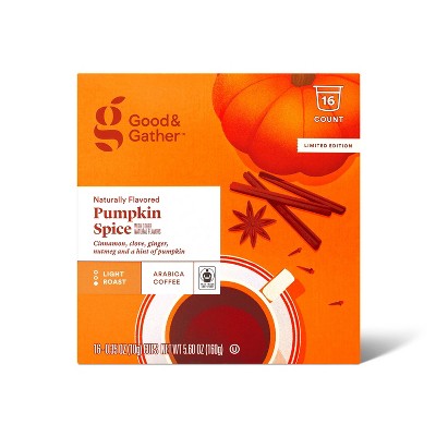 Naturally Flavored Pumpkin Spice Light Roast Coffee  - 16ct Single Serve Pods - Good & Gather™