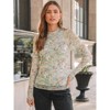 KOJOOIN Women's Semi Turtleneck Long Sleeve Top Sheer Mesh Print Sexy Stretch Basic Tee - 3 of 4