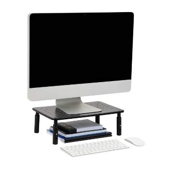 Mind Reader Rectangle Monitor Stand Ventilated Metal Black