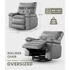 Oversized Wide Rocker Swivel Recliner Chair - Faux PU Leather Large Manual Recliner for Adults - 2 of 4