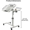 COZONY Adjustable Bed Table with Tilting Surface, Mobile Side Table with Locking Wheels for Living Room Bedroom Office - 2 of 4