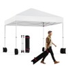 Pop Up Canopy Gazebo - 10x10 Ft Instant Shelter Tent with Wheeled Bag, UV50+ & Waterproof, 1-Person Setup for Camping Beach, White - 3 of 4