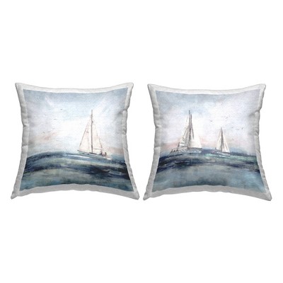 Stupell Industries White Sailboats Ocean Waves , 18 x 18