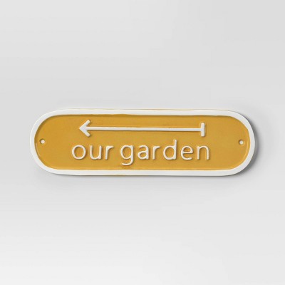 Aluminum Outdoor Patio Garden Sign "Our Garden" Yellow - Threshold™