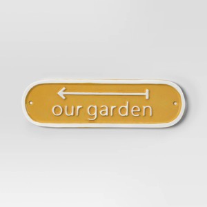Aluminum Outdoor Patio Garden Sign "Our Garden" Yellow - Threshold™ - 1 of 3