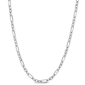EVERLY JEWELRY | Sterling Silver 3mm Diamond Cut Figaro Chain Necklace - 16 in - 1 of 4