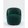 Lyngins Teddy/Velvet Swivel Accent Chair,Barrel Chair Armchair with Black Powder Coating Metal Ring,Modern Upholstered Chair for Bedroom,Living Room - 2 of 4