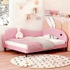 NicBex Twin/Full size Upholstered Rabbit-Shape Daybed,Sofabed with Rabbit Ear Headboard for Bedroom,Living Room,Apartment,Pink - 2 of 4