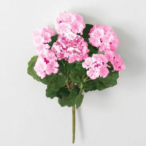 Sullivans Artificial Geranium Bush 11"H Pink Flower - 1 of 1