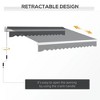 Resenkos Patio Awning, Outdoor Sun Shade Shelter Cover Awnings,13' x 8' Patio Awning with UV Protection and Easy Crank Opening, Dark Gray - 4 of 4