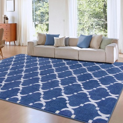4'x6' Geometric Pattern Living Room Rug, Fluffy Non-Slip Rug