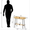 Bamboo and wood table with metal legs, suitable for storing items, plant flower racks - 3 of 4
