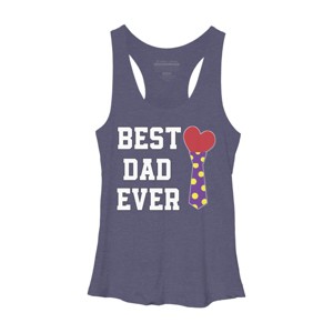 Women's Design By Humans Best Dad Ever Heart Tie By sukhendu12 Racerback Tank Top - 1 of 2