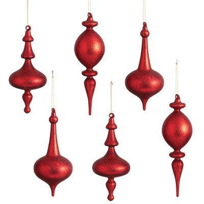 Sullivans Set of 6 Finial Ornament Kit 8"H, 9"H & 7.5"H Red