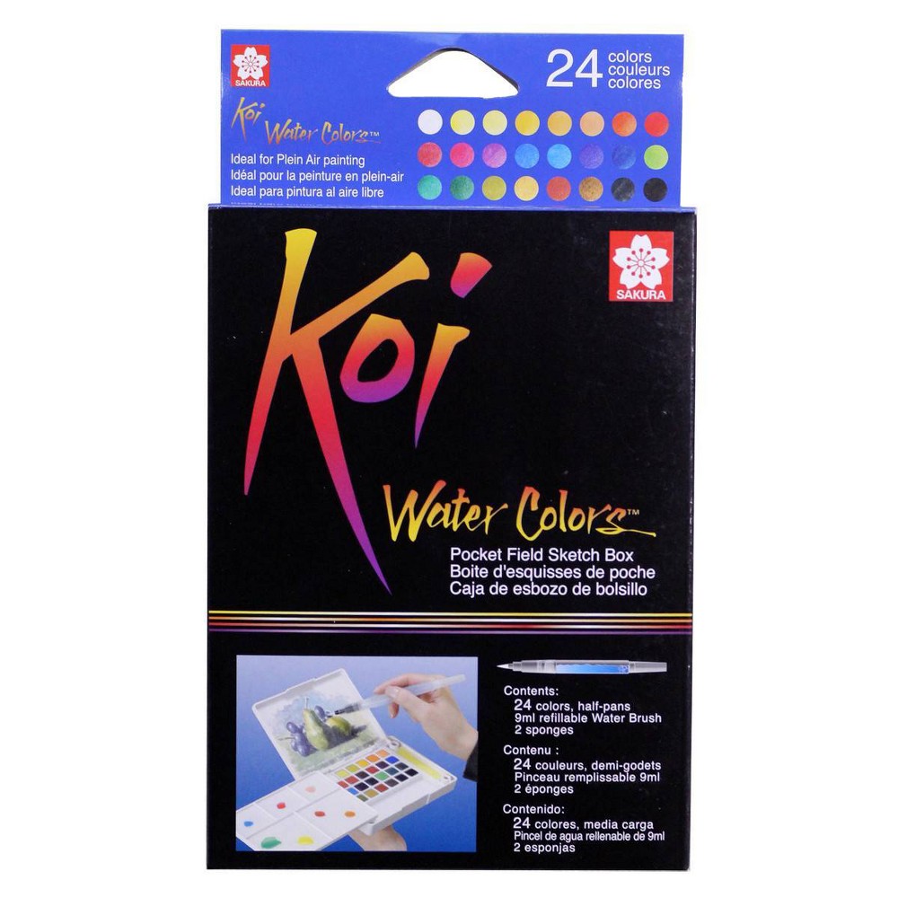 Photos - Accessory Sakura 24-Colors  Koi Watercolor Pocket Field Sketch Box Set 