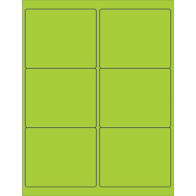Tape Logic Rectangle Laser Labels 4" x 3 1/3" Fluorescent Green 600/Case (LL180GN)