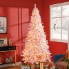HOMCOM 7.5 FT Tall Pre-Lit Douglas Fir Artificial Christmas Tree with Realistic Branches, 500 Warm White LED Lights and 1346 Tips, Pink - 2 of 4
