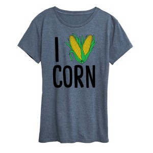 Women's - Instant Message - Valentine's Day I Heart Corn Short Sleeve Graphic T-Shirt - 1 of 4