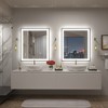 Apmir Super Bright Front & Back LED Lighted Anti-Fog Aluminum Alloy Framed Tempered Glass Bathroom/Vanity Mirror with ETL & 3-Year Warranty - 3 of 4