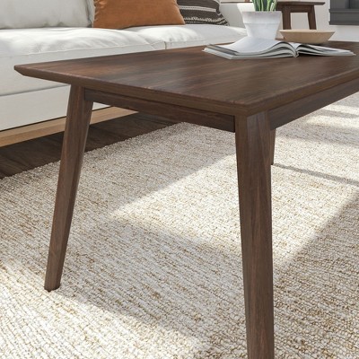 Walnut 40'' Mid Century Modern Rectangular Coffee Table
