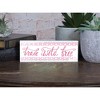 Elanze Designs Brave Wild Free Hot Pink and White 8 x 3 Wood Double Sided Table Top Sign Plaque - 2 of 4