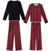 INSPIRE CHIC Christmas Family  Pajama Set Plaid Matching Long Sleeve and Pants Lounge Set - 2 of 4