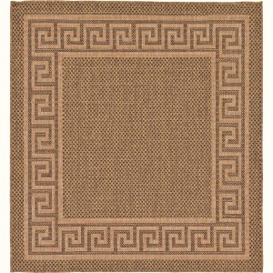 Unique Loom    Outdoor Border Greek Key Area Rug - 1 of 4
